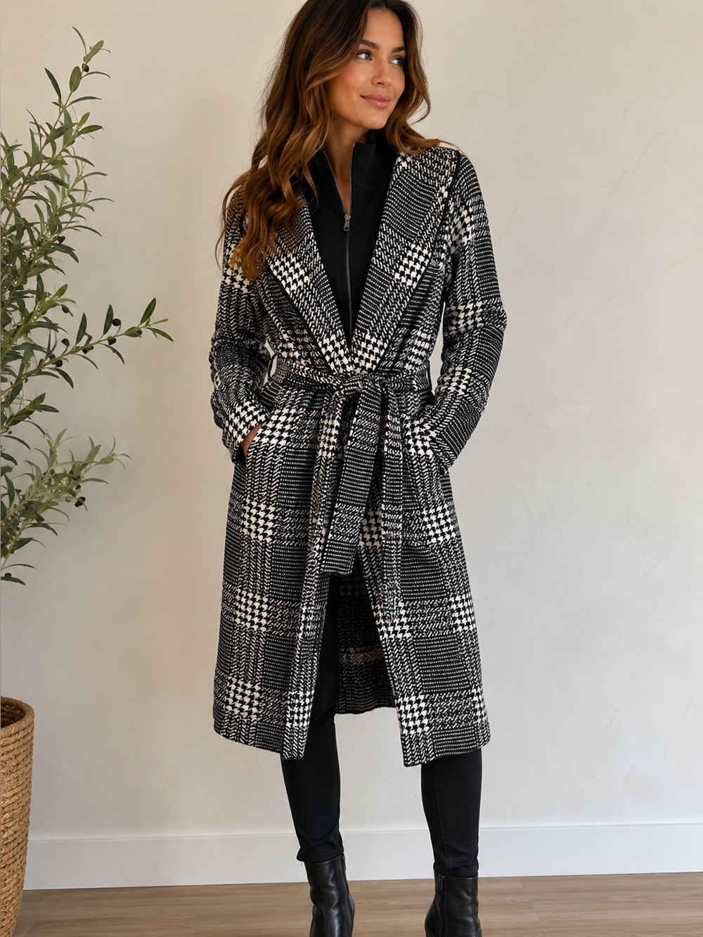 ✨ NWT Tahari Plaid Checkered Double-Zip Layered Jacket